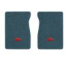 1987 Chevrolet R10 front floor mats with the Chevy Bowtie logo in Cutpile 7766 Blue carpet, illustration