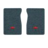 1987 Chevrolet R10 front floor mats with the Chevy Bowtie logo in Essex 1017A Lapis Blue carpet, illustration