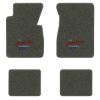1957 Chevrolet One-Fifty Series floor mats with the Heartbeat of America logo in Essex 1038A Lt Charcoal carpet, illustration