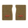 1987 Chevrolet R10 front floor mats with the Chevy Truck with Bolts logo in Essex 1054A Caramel carpet, illustration