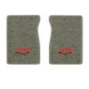 1987 Chevrolet R10 front floor mats with the Chevy Truck with Bolts logo in Essex 1053A Silver carpet, illustration