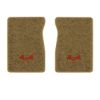 1987 Chevrolet R10 front floor mats with the 4x4 logo in Essex 1054A Caramel carpet, illustration