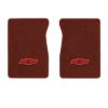 1987 Chevrolet R10 front floor mats with the Chevy Truck with Bolts logo in Cutpile 7298 Maple / Canyon carpet, illustration