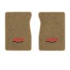 1987 Chevrolet R10 front floor mats with the Chevy Truck with Bolts logo in Cutpile 7295 Medium Doeskin carpet, illustration