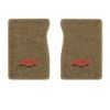 1987 Chevrolet R10 front floor mats with the Chevy Truck with Bolts logo in Essex 1004A Cream carpet, illustration