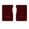 1987 Chevrolet R10 front floor mats with the 4x4 logo in Essex 1045A Maroon carpet, illustration
