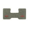 1987 Chevrolet R10 2WD Automatic/3-Speed Low Tunnel one-piece front floor mat with the Chevy Truck with Bolts logo in Essex 1053A Silver carpet, illustration
