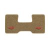 1987 Chevrolet R10 2WD Automatic/3-Speed Low Tunnel one-piece front floor mat with the Chevy Truck with Bolts logo in Cutpile 7295 Medium Doeskin carpet, illustration