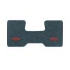 1987 Chevrolet R10 2WD Automatic/3-Speed Low Tunnel one-piece front floor mat with the Chevy Truck with Bolts logo in Essex 1017A Lapis Blue carpet, illustration