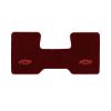 1987 Chevrolet R10 2WD Automatic/3-Speed Low Tunnel one-piece front floor mat with the Chevy Truck with Bolts logo in Essex 1045A Maroon carpet, illustration