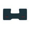 1987 Chevrolet R10 2WD Automatic/3-Speed Low Tunnel one-piece front floor mat with the 4x4 logo in Cutpile 819 Dark Blue carpet, illustration