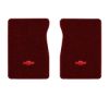 1987 Chevrolet R20 front floor mats with the Chevy Bowtie logo in Essex 1045A Maroon carpet, illustration