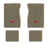 1987 Chevrolet R10 Suburban floor mats with the Chevy Bowtie logo in Essex 1035A Beige carpet, illustration