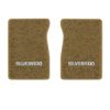1987 Chevrolet R20 front floor mats with the Silverado logo in Essex 1054A Caramel carpet, illustration