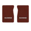 1987 Chevrolet R20 front floor mats with the Silverado logo in Cutpile 7298 Maple / Canyon carpet, illustration
