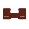 1987 Chevrolet R20 2WD Automatic/3-Speed Low Tunnel one-piece front floor mat with the Silverado logo in Cutpile 7298 Maple / Canyon carpet, illustration