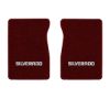 1987 Chevrolet R20 front floor mats with the Silverado logo in Essex 1045A Maroon carpet, illustration