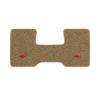 1987 Chevrolet R20 2WD Automatic/3-Speed Low Tunnel one-piece front floor mat with the Chevy Bowtie logo in Cutpile 7295 Medium Doeskin carpet, illustration