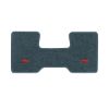1987 Chevrolet R20 2WD Automatic/3-Speed Low Tunnel one-piece front floor mat with the Chevy Bowtie logo in Essex 1017A Lapis Blue carpet, illustration