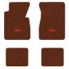 1955-1956 Chevrolet Two-Ten Series floor mats with the Chevy Bowtie logo in Daytona 7157 Bronze carpet, illustration