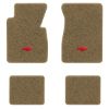 1955-1956 Chevrolet Two-Ten Series floor mats with the Chevy Bowtie logo in Essex 1004A Cream carpet, illustration