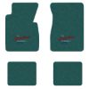 1957 Chevrolet Two-Ten Series floor mats with the Heartbeat of America logo in Loop 05 Aqua carpet, illustration