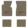 1957 Chevrolet Two-Ten Series floor mats with the Heartbeat of America logo in Essex 1035A Beige carpet, illustration