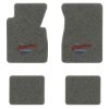 1957 Chevrolet Two-Ten Series floor mats with the Heartbeat of America logo in Essex 1066A Gray carpet, illustration