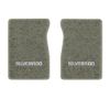 1987 Chevrolet V10 front floor mats with the Silverado logo in Essex 1053A Silver carpet, illustration