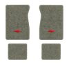 1987 Chevrolet V20 Crew Cab floor mats with the Chevy Bowtie logo in Essex 1053A Silver carpet, illustration