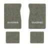 1987 Chevrolet V20 Crew Cab floor mats with the Silverado logo in Essex 1053A Silver carpet, illustration