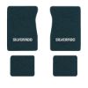 1987 Chevrolet V20 Crew Cab floor mats with the Silverado logo in Cutpile 819 Dark Blue carpet, illustration