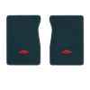 1987 Chevrolet V20 front floor mats with the Chevy Bowtie logo in Cutpile 819 Dark Blue carpet, illustration
