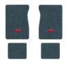 1987 Chevrolet V20 Suburban floor mats with the Chevy Bowtie logo in Essex 1017A Lapis Blue carpet, illustration