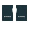 1987 Chevrolet V20 front floor mats with the Silverado logo in Cutpile 819 Dark Blue carpet, illustration