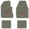 1966-1970 Dodge Charger 4-Speed floor mats with the Charger R/T logo in Essex 1053A Silver carpet, illustration