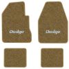 1966-1970 Dodge Charger 4-Speed floor mats with the Dodge logo in Essex 1054A Caramel carpet, illustration