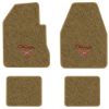 1966-1970 Dodge Charger 4-Speed floor mats with the Charger R/T logo in Essex 1054A Caramel carpet, illustration