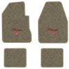 1966-1970 Dodge Charger 4-Speed floor mats with the Charger R/T logo in Essex 1076A Prairie Tan carpet, illustration