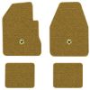 1966-1970 Dodge Charger 4-Speed floor mats with the Chrysler Pentastar logo in Loop 20 Gold carpet, illustration