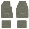 1966-1970 Dodge Charger 4-Speed floor mats with the Charger with Emblem logo in Essex 1053A Silver carpet, illustration