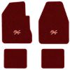 1966-1970 Dodge Charger 4-Speed floor mats with the R/T logo in Essex 1016A Red carpet, illustration
