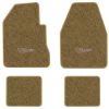 1966-1970 Dodge Charger 4-Speed floor mats with the Charger with Emblem logo in Essex 1054A Caramel carpet, illustration