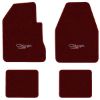 1966-1970 Dodge Charger 4-Speed floor mats with the Charger with Emblem logo in Essex 1045A Maroon carpet, illustration