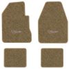 1966-1970 Dodge Charger 4-Speed floor mats with the Charger with Emblem logo in Essex 1004A Cream carpet, illustration