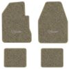 1966-1970 Dodge Charger 4-Speed floor mats with the Charger with Emblem logo in Essex 1035A Beige carpet, illustration
