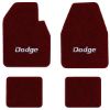 1966-1970 Dodge Charger Automatic floor mats with the Dodge logo in Essex 1045A Maroon carpet, illustration