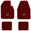 1966-1970 Dodge Charger Automatic floor mats with the Charger R/T logo in Essex 1016A Red carpet, illustration