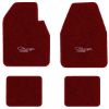 1966-1970 Dodge Charger Automatic floor mats with the Charger with Emblem logo in Essex 1016A Red carpet, illustration