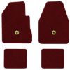 1974-1975 Dodge Charger 2-Door 4-Speed floor mats with the Chrysler Pentastar logo in Cutpile 825 Maroon carpet, illustration